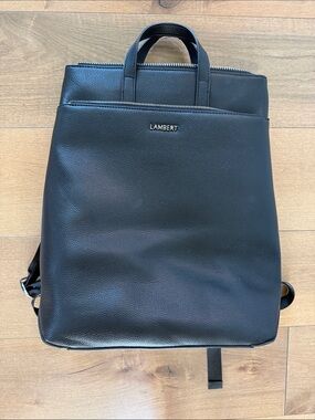 Lambert Black Vegan Leather Women's Backpack Tote